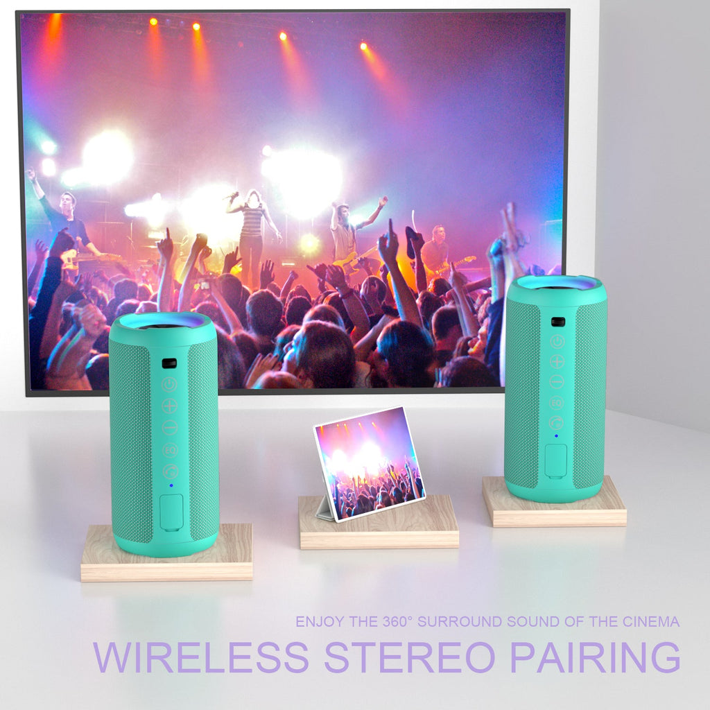 Ortizan 24W 휴대용 Bluetooth 스피커 (블루 그린) (상품 이미지 7)