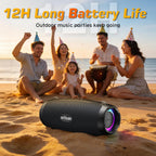 Ortizan 100W 휴대용 Bluetooth 스피커 | IPX7·RGB 조명·12시간 (상품 이미지 4)