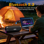 Ortizan 100W 휴대용 Bluetooth 스피커 | IPX7·RGB 조명·12시간 (상품 이미지 5)