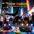 Ortizan 100W 휴대용 Bluetooth 스피커 | IPX7·RGB 조명·12시간 (상품 이미지 6)
