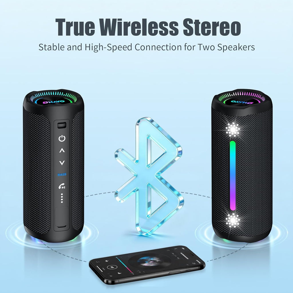 Ortizan 25W 휴대용 Bluetooth 스피커 | IPX7·24시간·LED 조명 (상품 이미지 5)