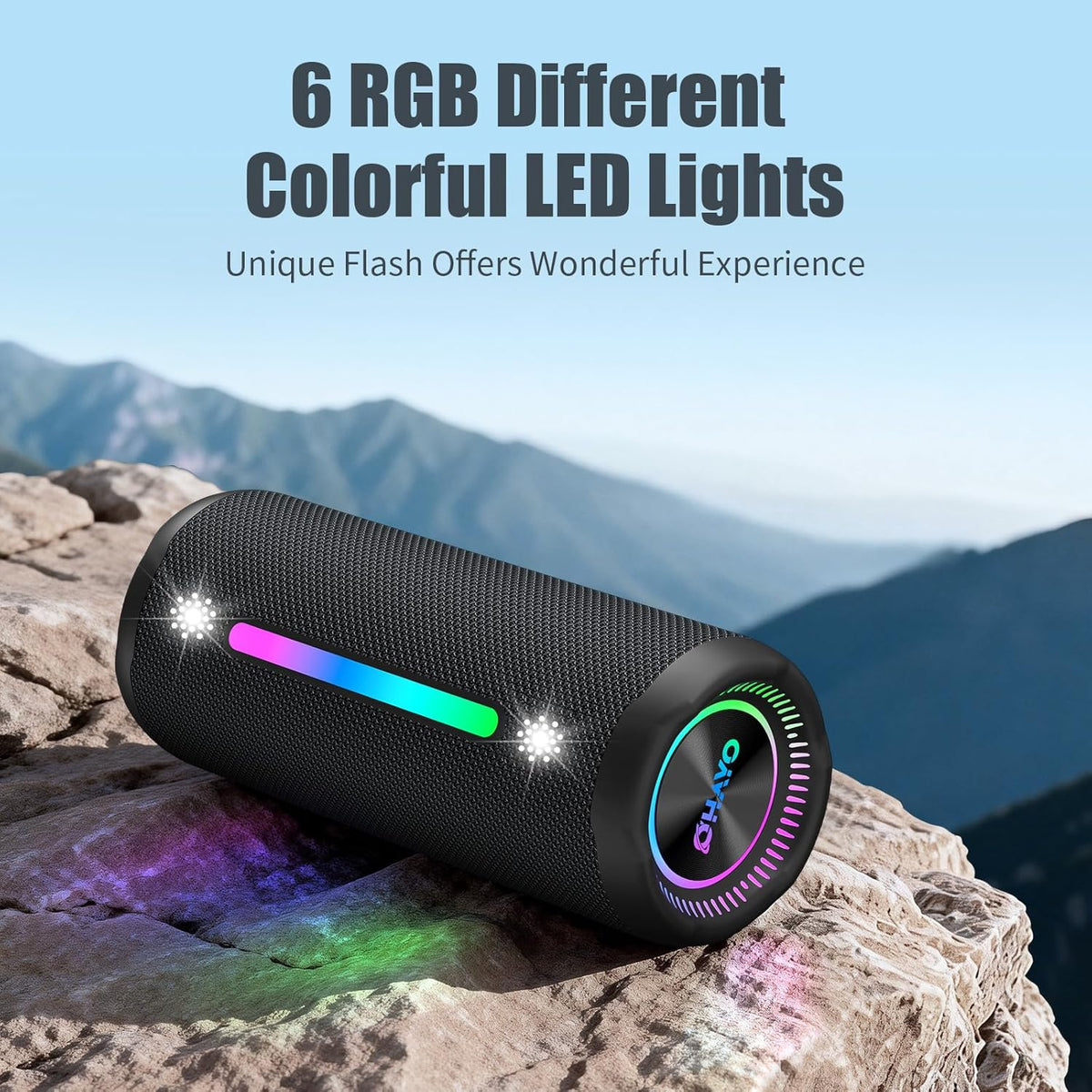 Ortizan 25W 휴대용 Bluetooth 스피커 | IPX7·24시간·LED 조명 (상품 이미지 6)