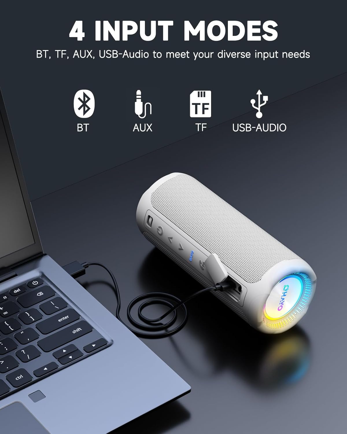 Ortizan 25W 휴대용 Bluetooth 스피커 | IPX7·24시간·LED 조명 (상품 이미지 7)