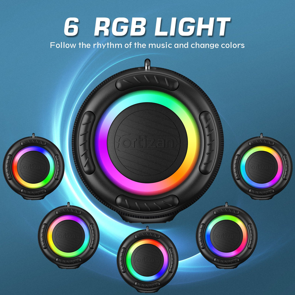 Ortizan 100W 휴대용 Bluetooth 스피커 | IPX7·RGB 조명·12시간 (상품 이미지 8)