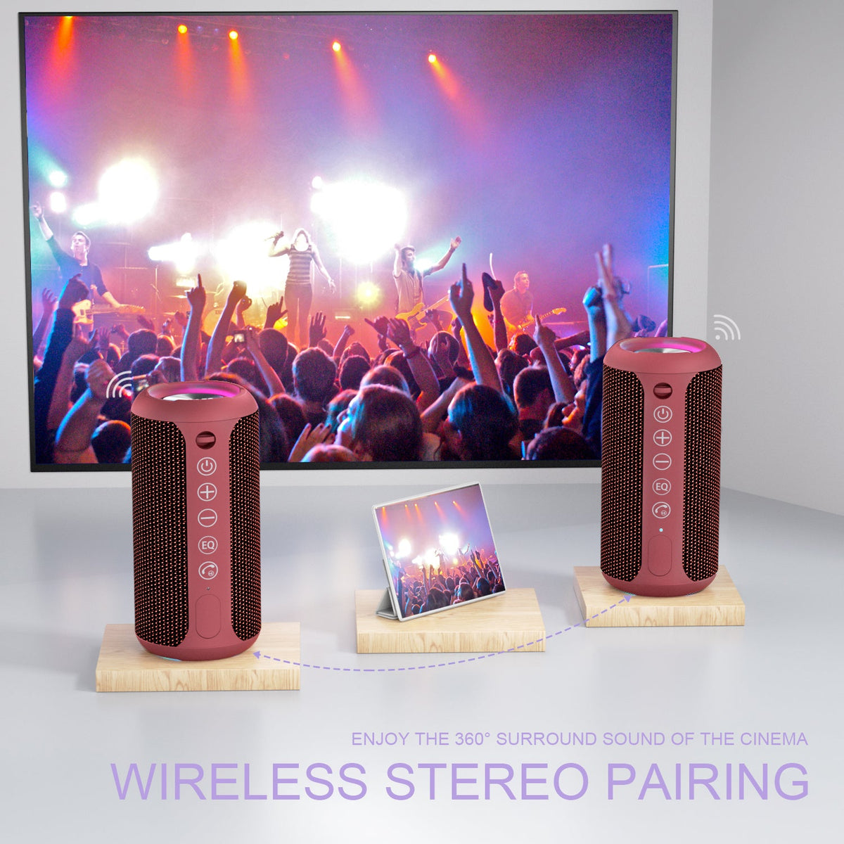 Ortizan 24W 휴대용 Bluetooth 스피커 (레드) (상품 이미지 7)