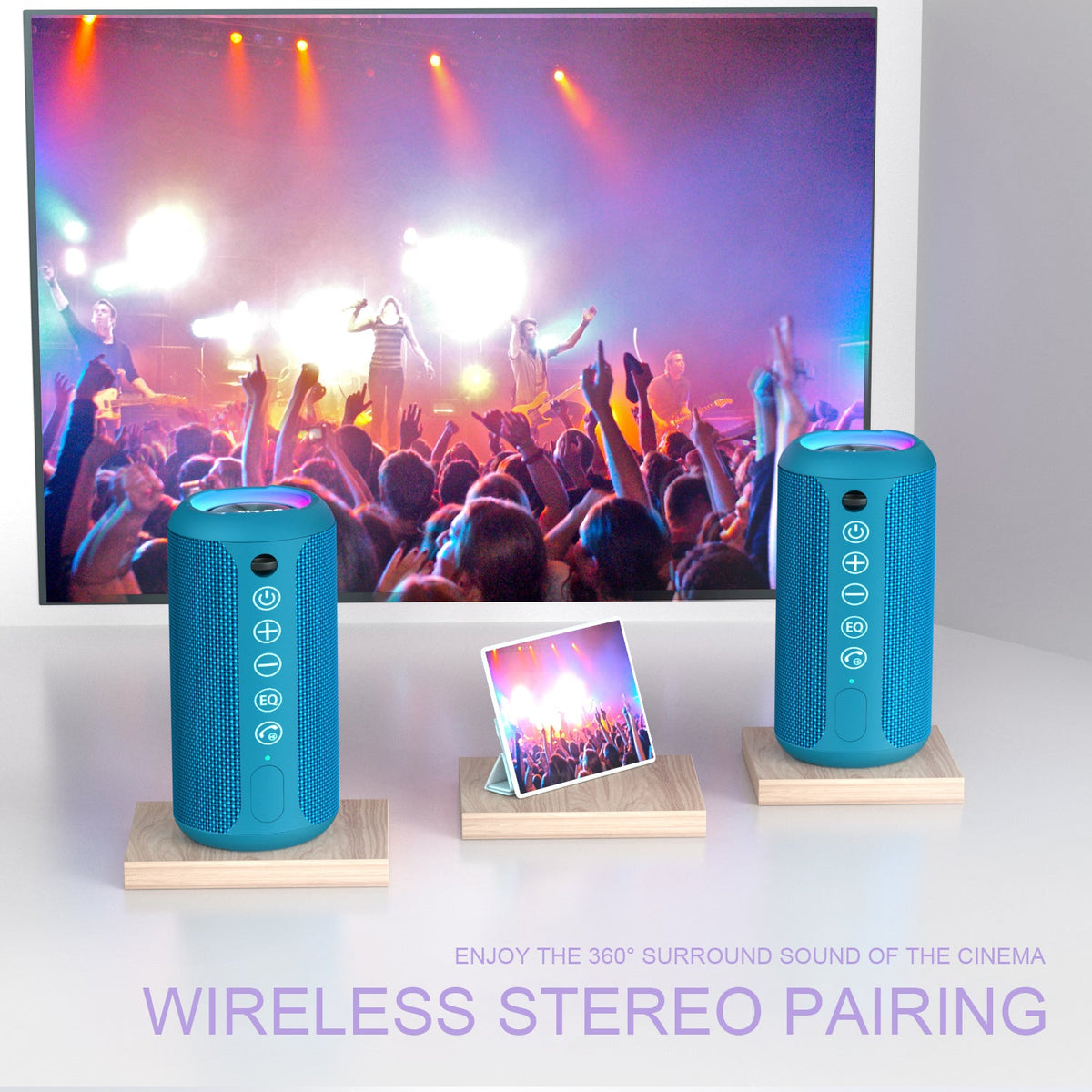 Ortizan 24W 휴대용 Bluetooth 스피커 (블루) (상품 이미지 3)
