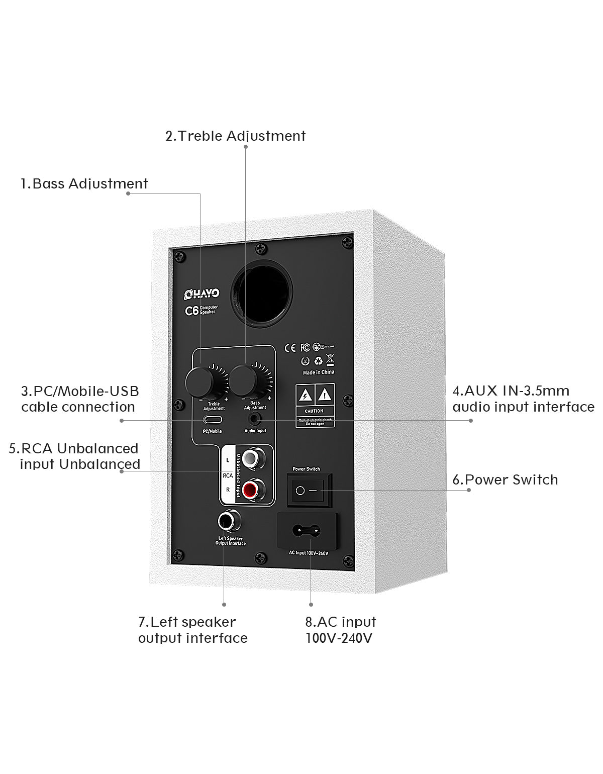 Ortizan 60W 액티브 PC 스피커 | Bluetooth 5.3·2.0채널·블랙 (상품 이미지 4)
