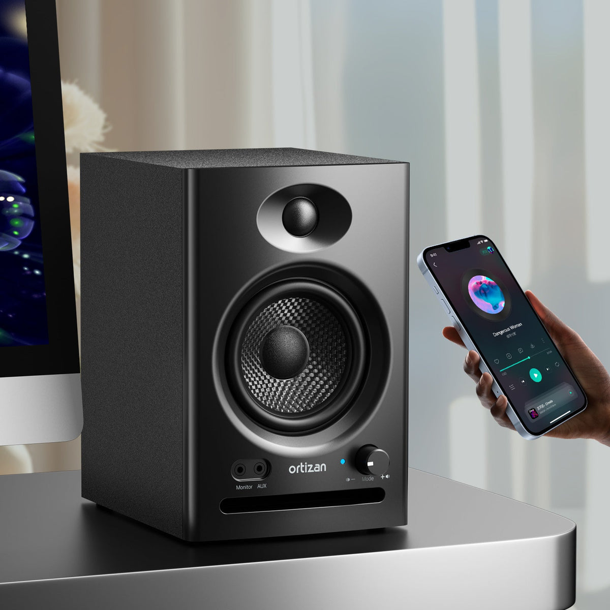 Ortizan 액티브 스튜디오 모니터 스피커 | Bluetooth 5.3·화이트 2개 (상품 이미지 4)
