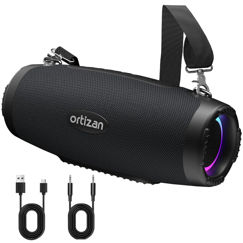 Ortizan 100W 휴대용 Bluetooth 스피커 | IPX7·RGB 조명·12시간