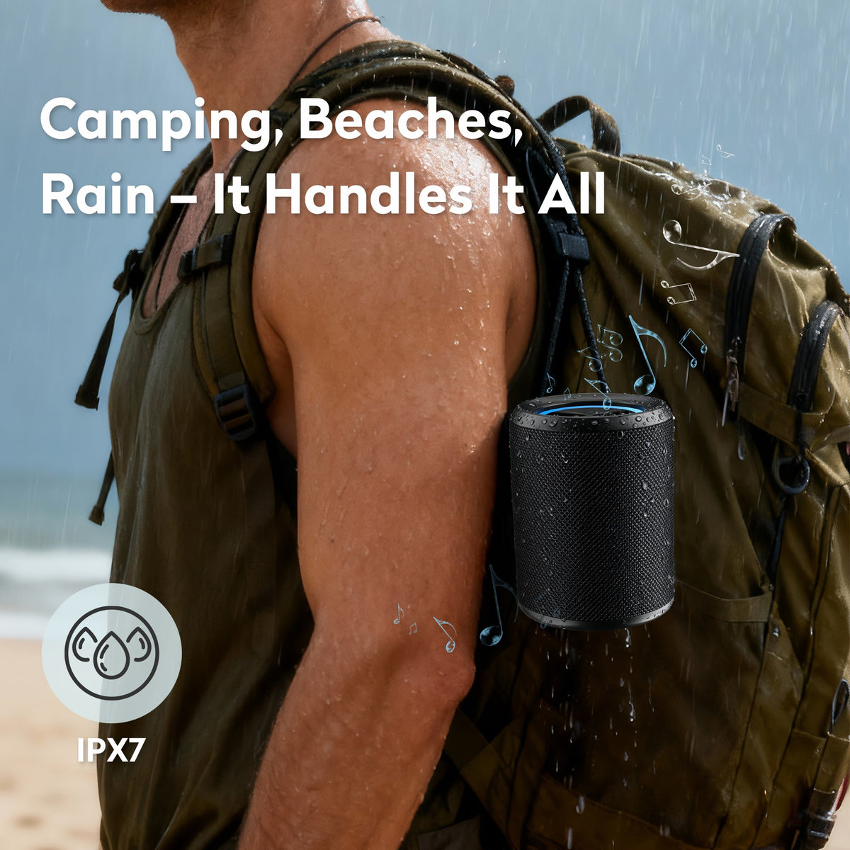 Ortizan 20W 컴팩트 Bluetooth 스피커 | IPX7·15시간·RGB 조명 (상품 이미지 5)